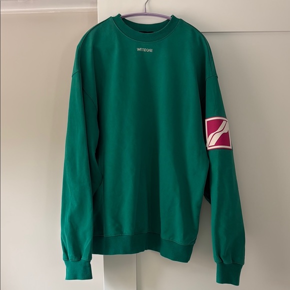 We11done Green big logo arm sweatshirt